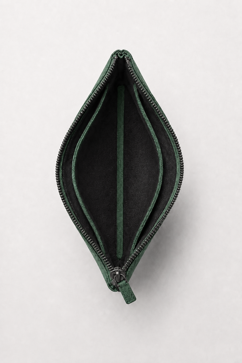Borsa Clutch Alcantara Verde Mitternacht