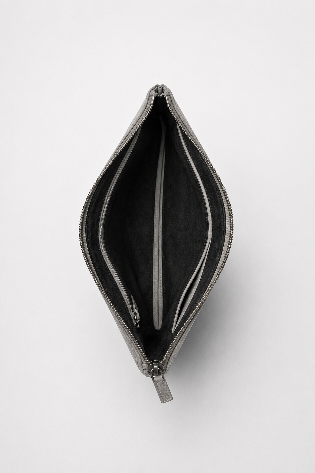 Borsa a Clutch Alcantara Mondstein Grigio