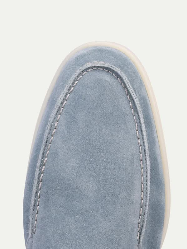 Mocassino Classico in Camoscio Baby Blu