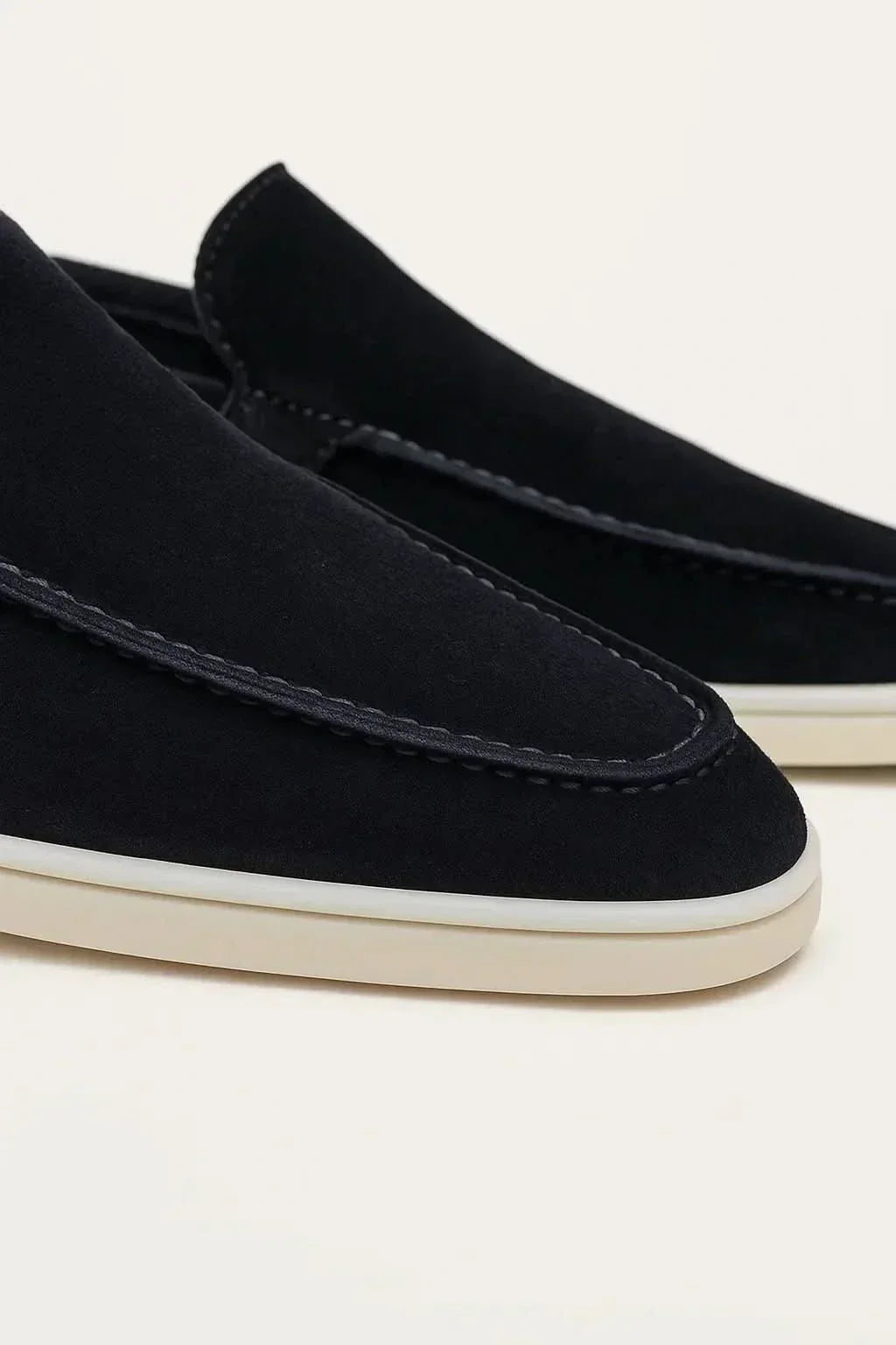 Mocassino Classico in Pelle Scamosciata Blu Navy