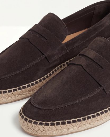 Espadrillas Riviera in suede color caffè