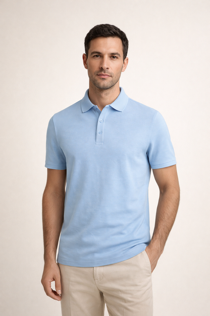 Polo Raffinato Azzurro Chiaro