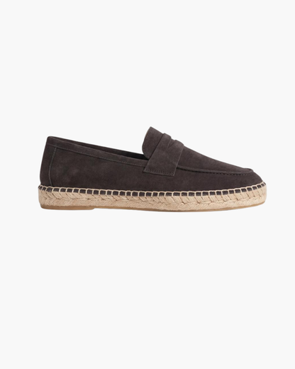 Espadrillas Riviera in suede color caffè