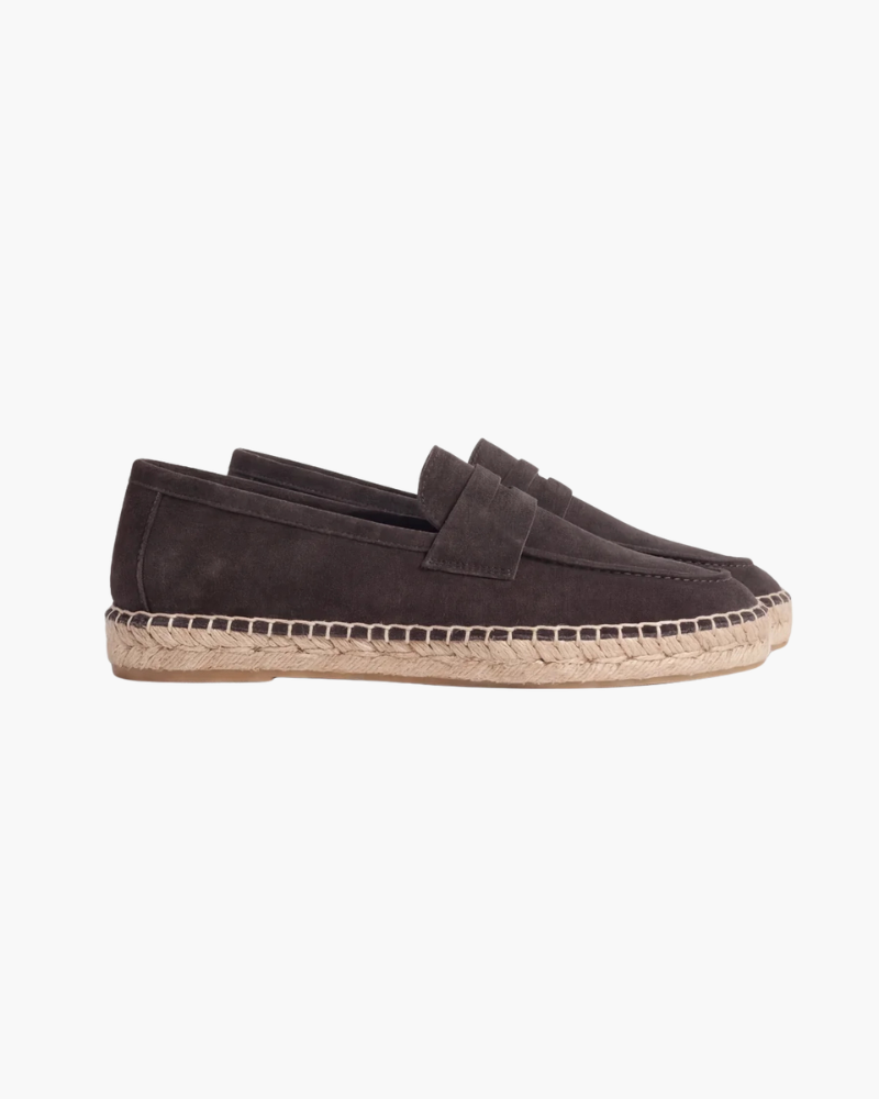 Espadrillas Riviera in suede color caffè