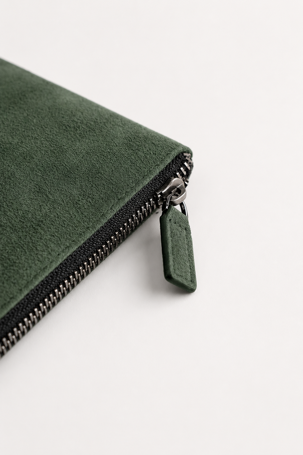 Borsa Clutch Alcantara Verde Mitternacht