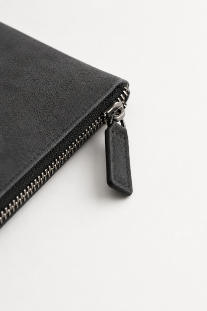 Borsa Clutch Alcantara Grigio Scuro