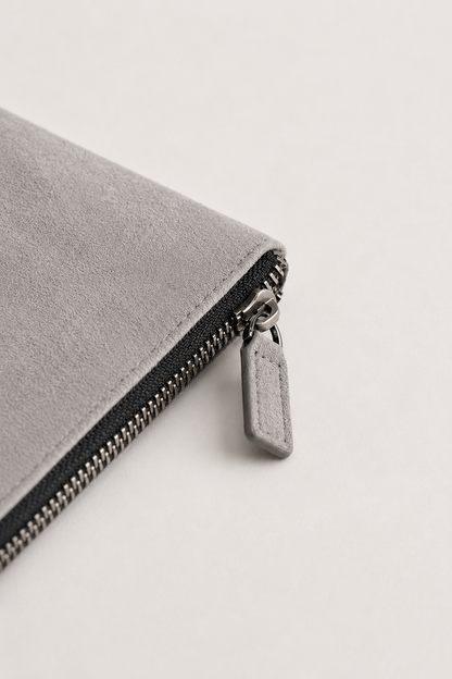 Borsa a Clutch Alcantara Mondstein Grigio