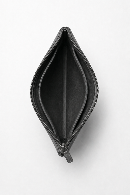 Borsa Clutch Alcantara Grigio Scuro