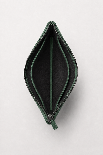 Borsa Clutch Alcantara Verde Mitternacht