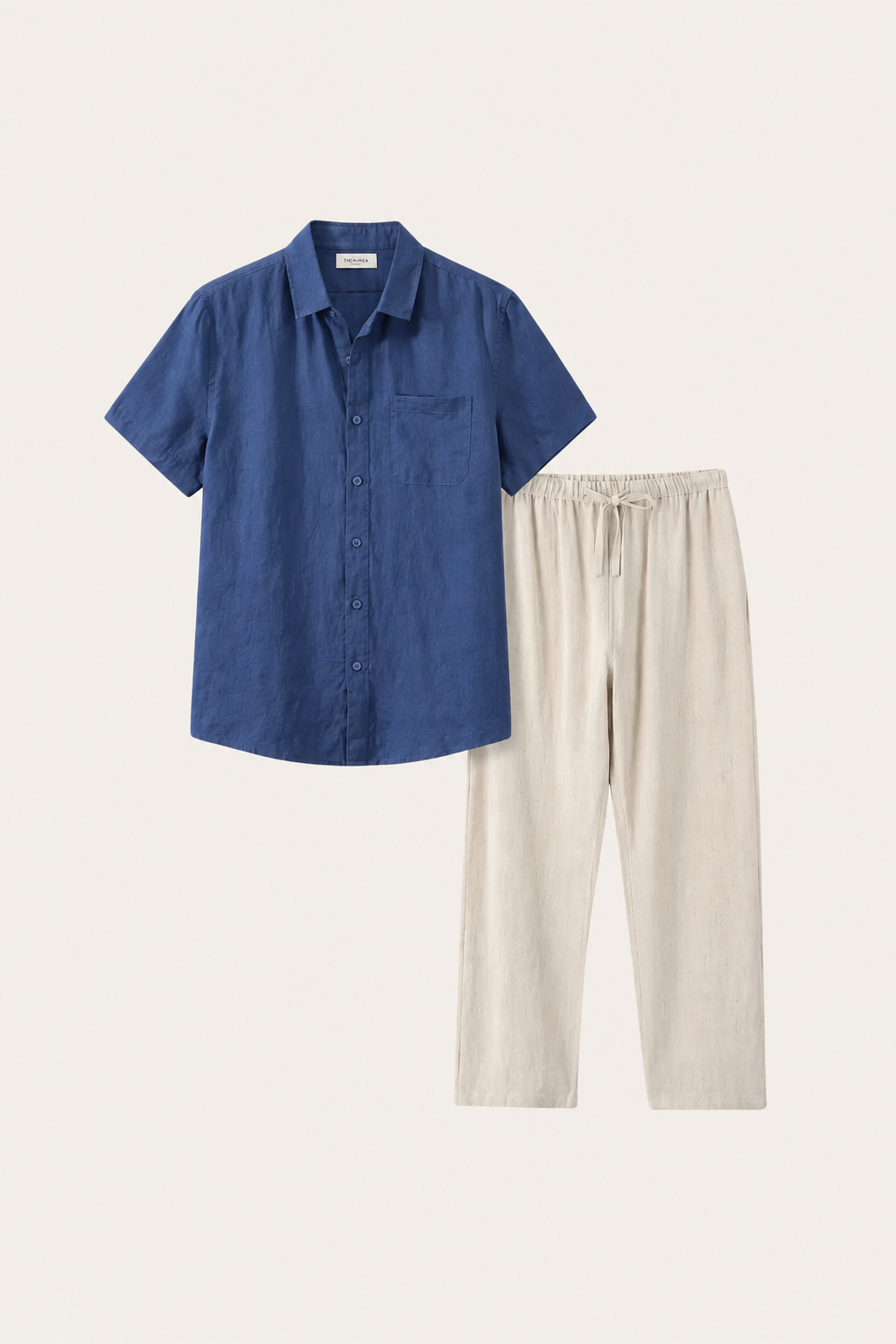 Set in Lino Trento Blu/Beige