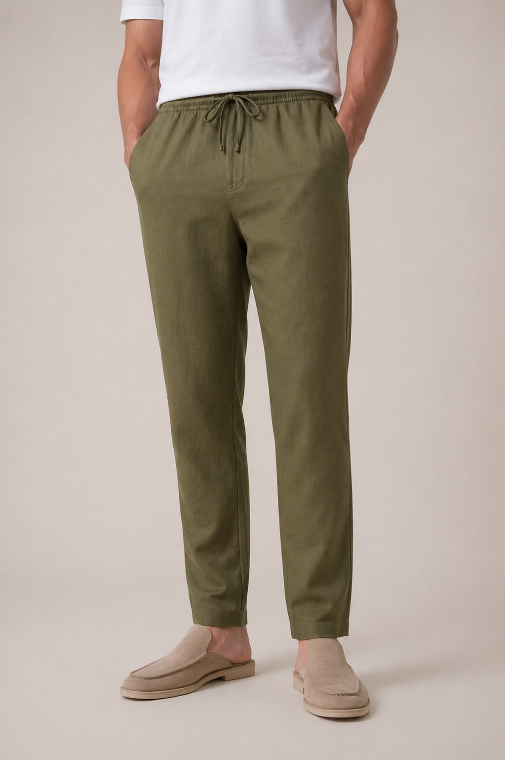 Pantaloni Leinen Bayside Oliva