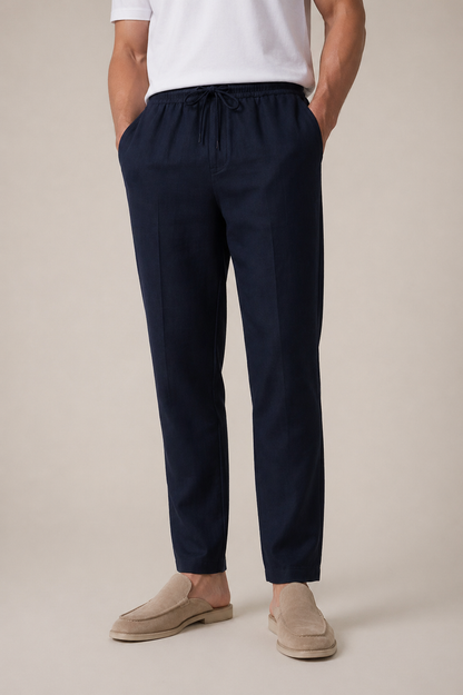 Pantaloni in Lino Bayside Navy