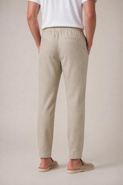 Pantaloni in Lino Bayside Beige
