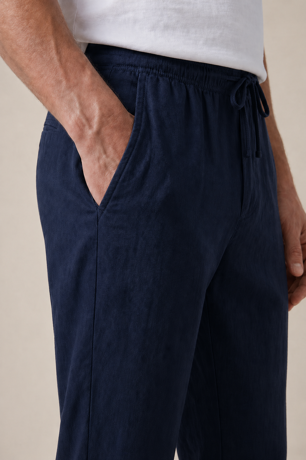 Pantaloni in Lino Bayside Navy