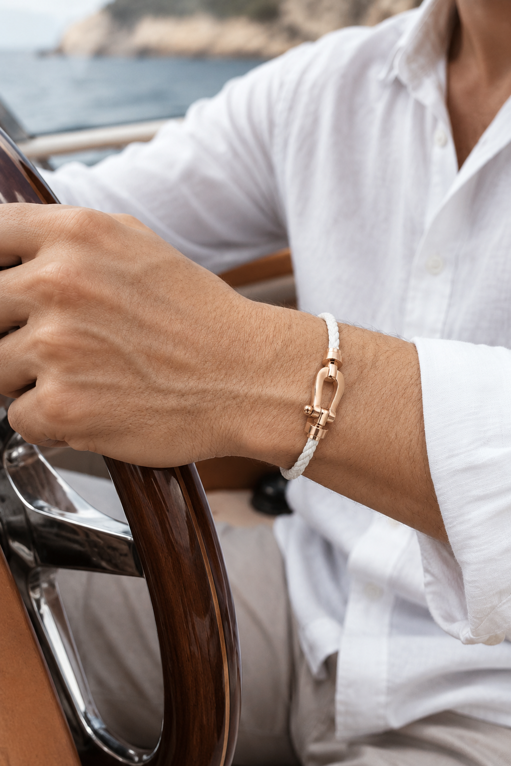 Bracciale Aurelio Bianco / Oro Rosa