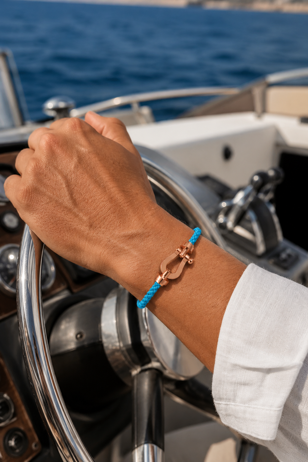 Bracciale Aurelio Azzurro Chiaro / Oro Rosa