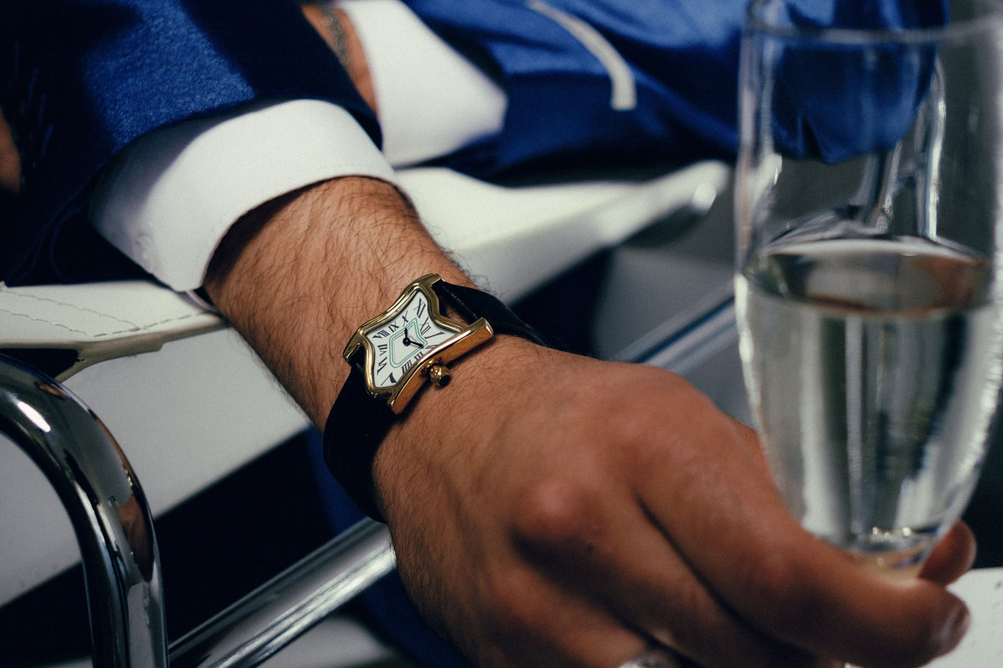 Orologio Quadrato da Fuso Piccolo Oro