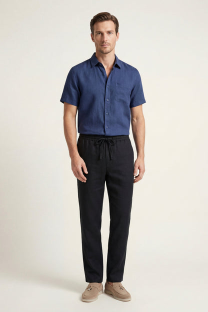 Set in Lino Trento Blu/Nero