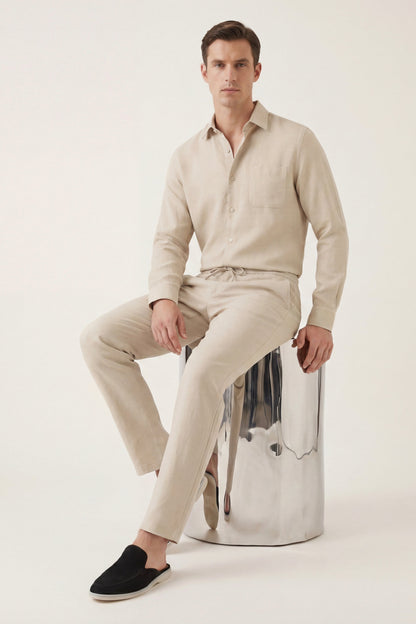 Set in Lino Bellagio Maniche Lunghe Beige