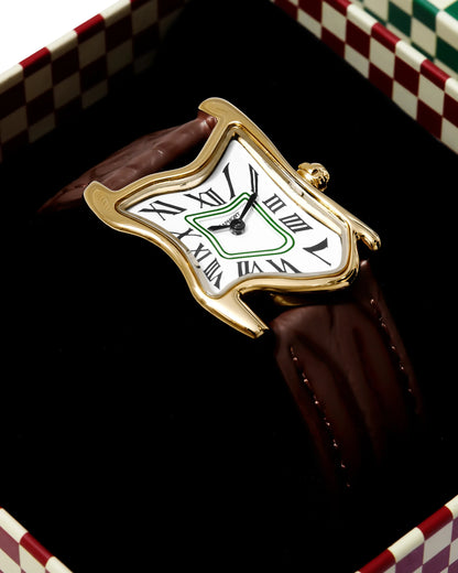 Orologio Quadrato da Fuso Piccolo Oro