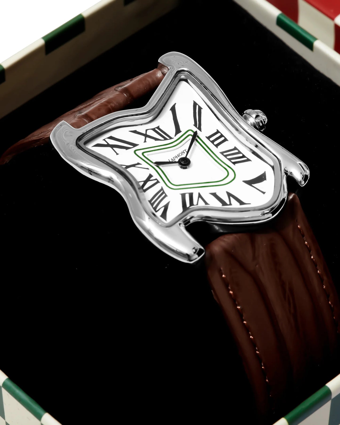Orologio a fusione quadrato grande argento