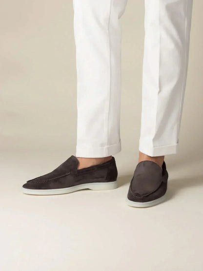 Mocassino Classico in Pelle Scamosciata Marrone