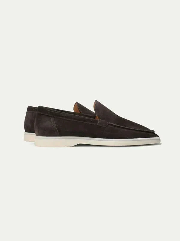 Mocassino Classico in Pelle Scamosciata Marrone