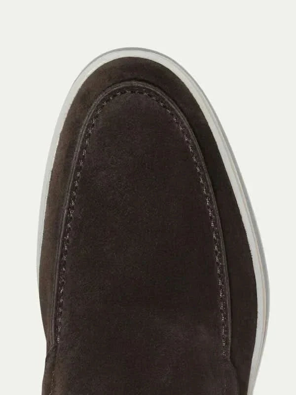 Mocassino Classico in Pelle Scamosciata Marrone