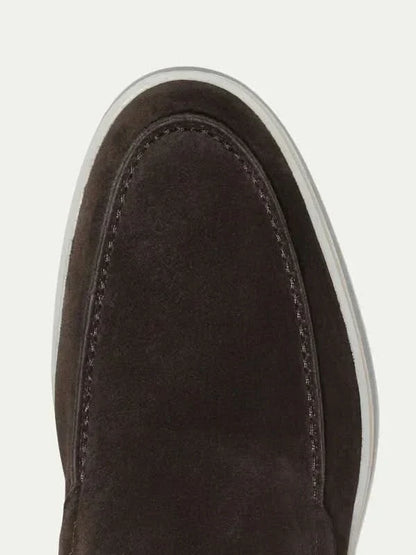 Mocassino Classico in Pelle Scamosciata Marrone