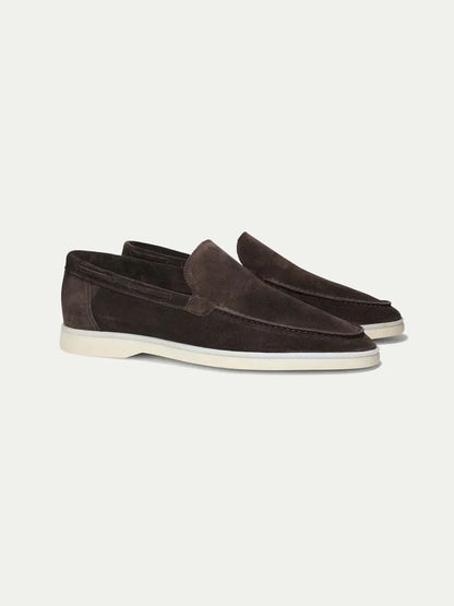 Mocassino Classico in Pelle Scamosciata Marrone