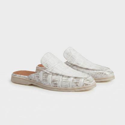 Mule Croco Bianco Yacht | EDIZIONE LIMITATA