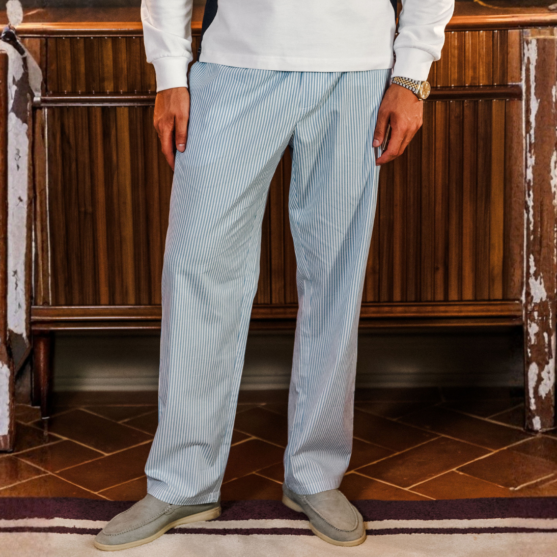 Pantaloni in Lino Bayside a Strisce