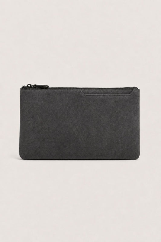 Borsa Clutch Alcantara Grigio Scuro