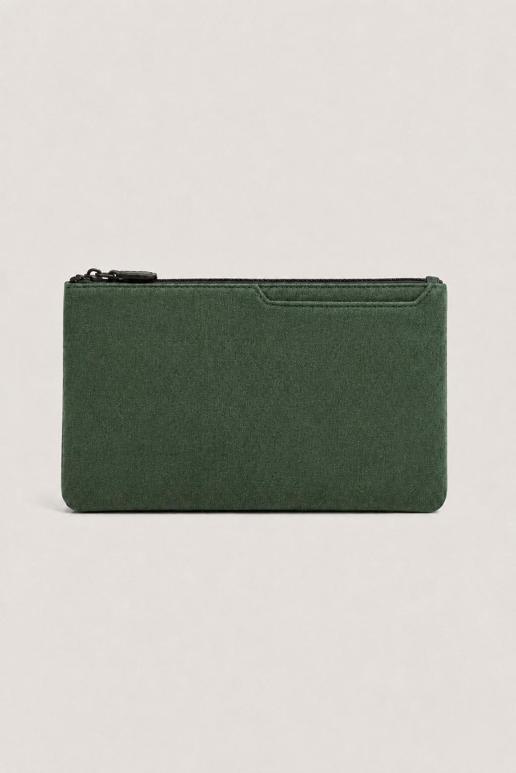 Borsa Clutch Alcantara Verde Mitternacht