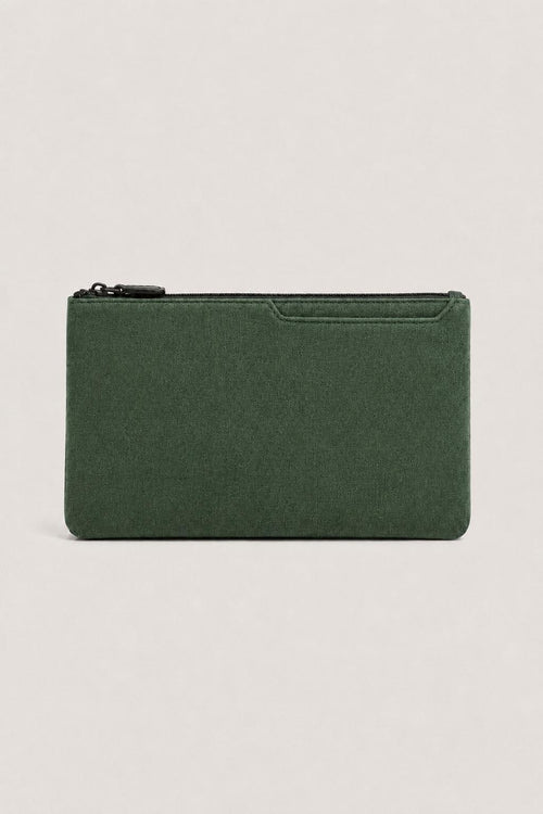 Borsa Clutch Alcantara Verde Mitternacht