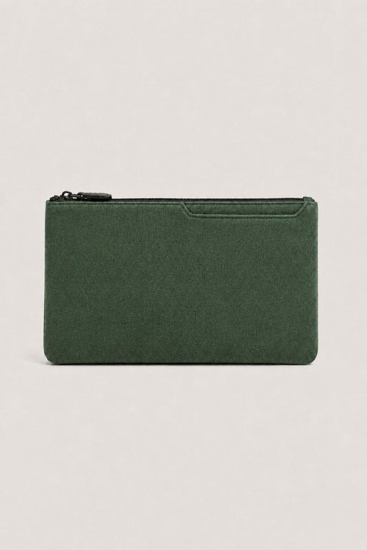 Borsa Clutch Alcantara Verde Mitternacht