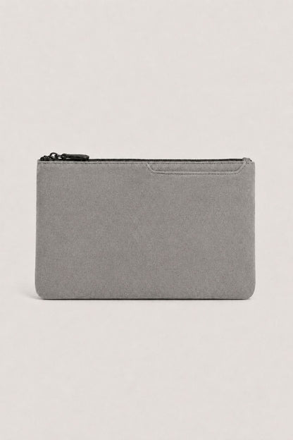 Borsa a Clutch Alcantara Mondstein Grigio