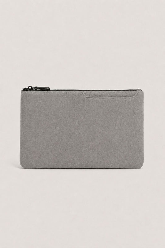 Borsa a Clutch Alcantara Mondstein Grigio