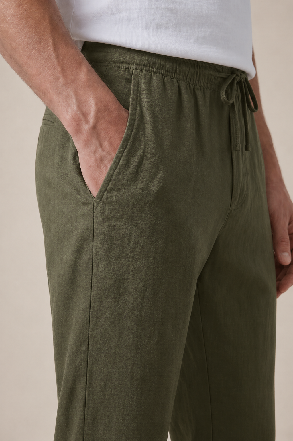 Pantaloni Leinen Bayside Oliva