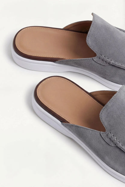 Mule Yacht in Suede Grigio