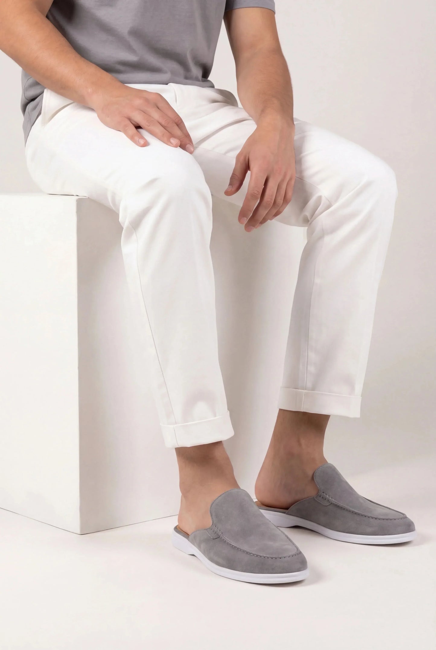 Mule Yacht in Suede Grigio