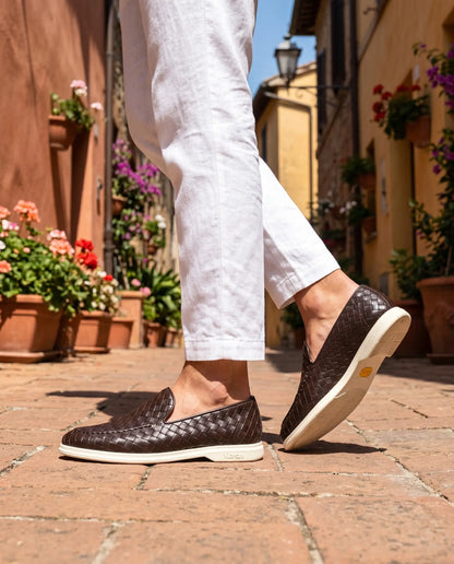Mocassino Intrecciato Sorrento - Marrone