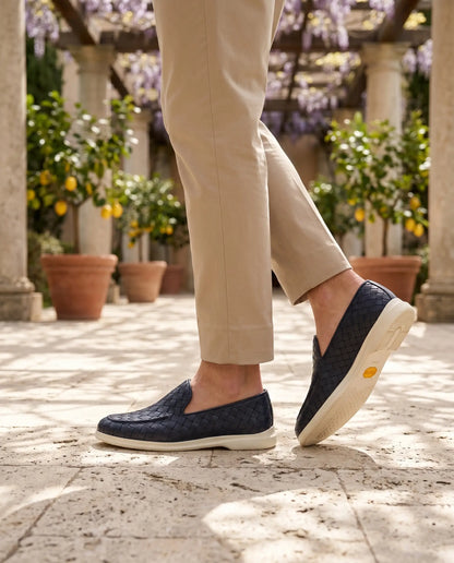 Mocassino Intrecciato Sorrento - Blu