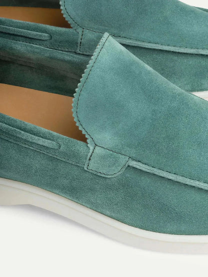 Mocassini Classici in Camoscio Blu Mela