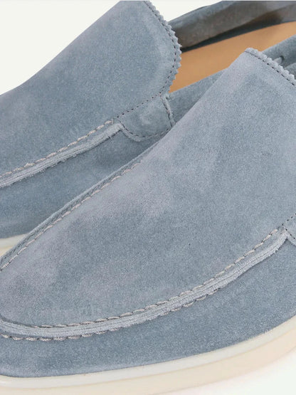 Mocassino Classico in Camoscio Baby Blu