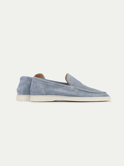 Mocassino Classico in Camoscio Baby Blu