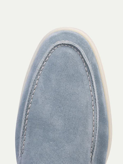 Mocassino Classico in Camoscio Baby Blu