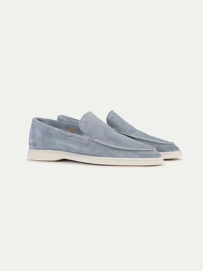 Mocassino Classico in Camoscio Baby Blu