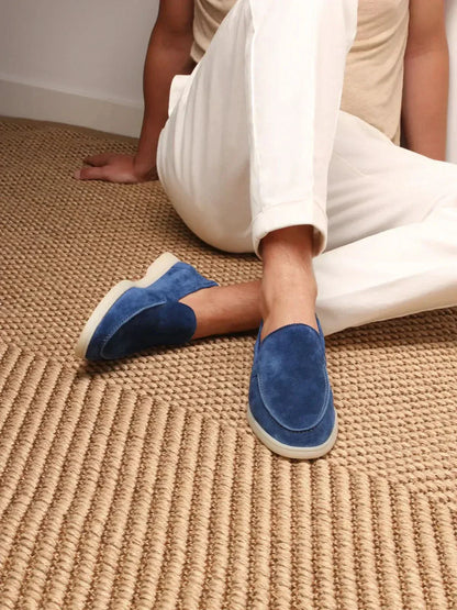 Mocassino Classico in Camoscio Blu Berry