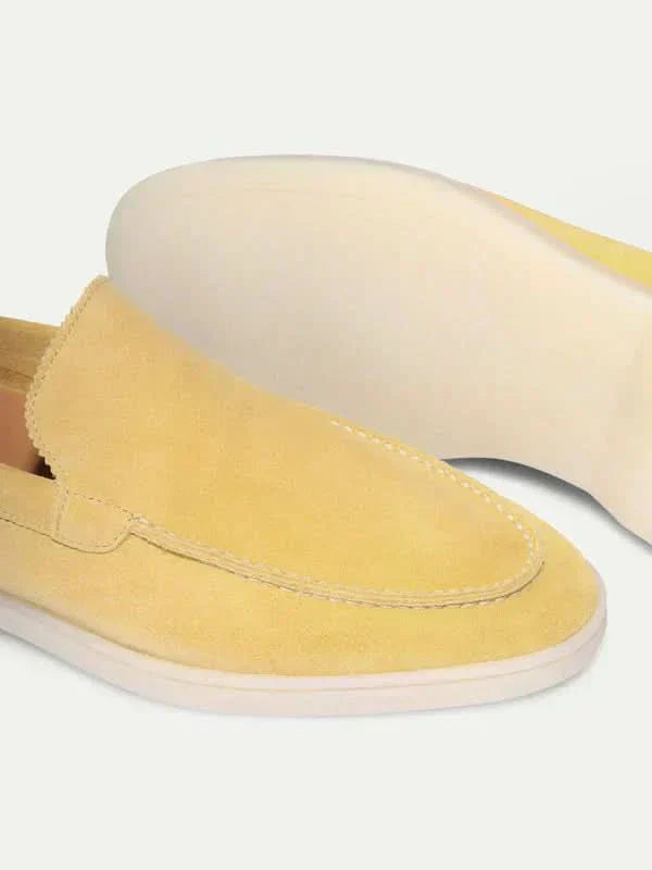 Mocassini Classici in Camoscio Giallo Limone